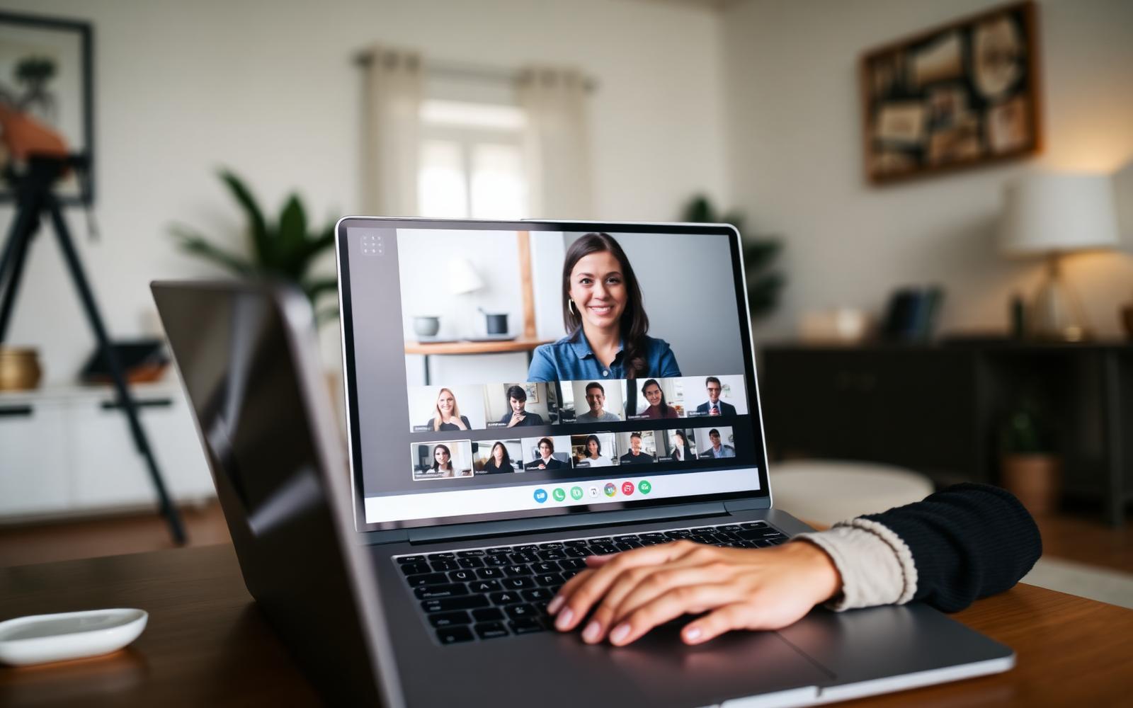 Teacher hosting a live online class